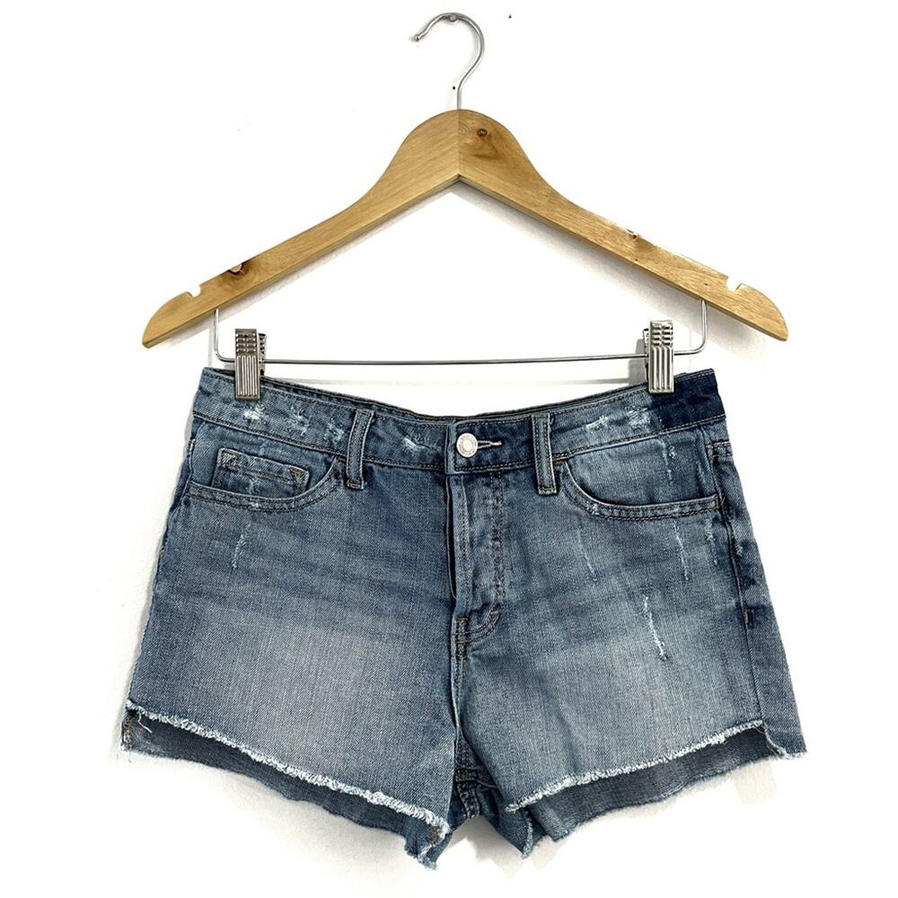 Vervet High Rise Button Fly Shorts 26 Cutoff Distressed